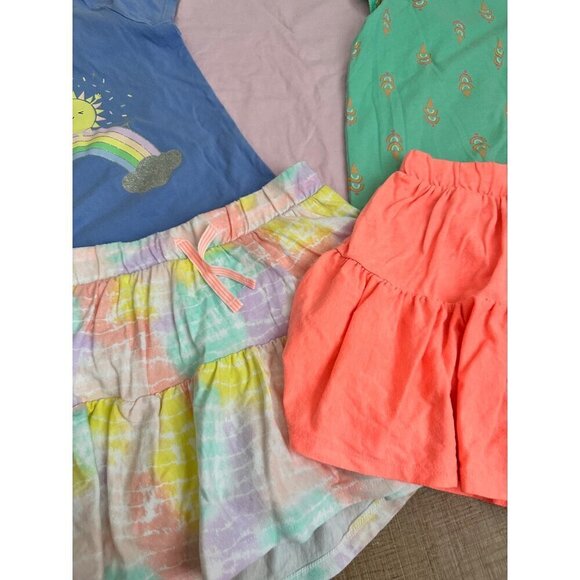 Girls Clothing Bundle 5-Piece: Cat & Jack Tops & Skirts Size XS (4-5) Cotton Ble - Picture 3 of 9